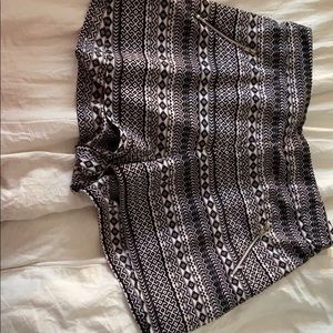 Black and shite high waist shorts